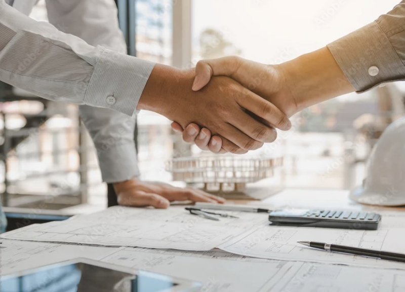 握手している様子