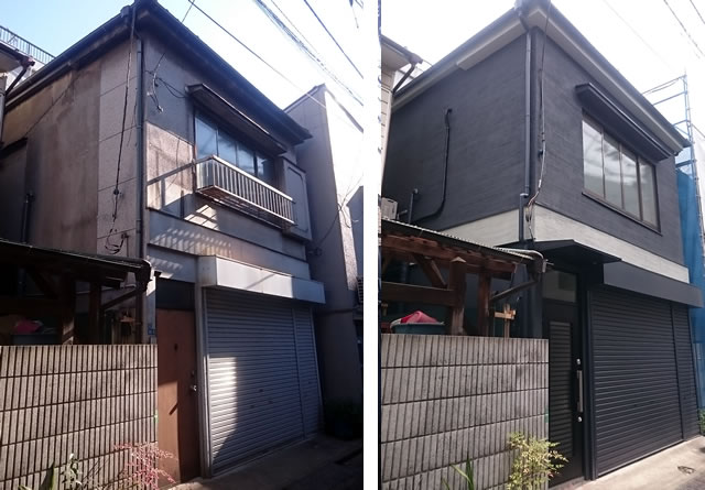 建物リノベーション例（木造住宅外装編）