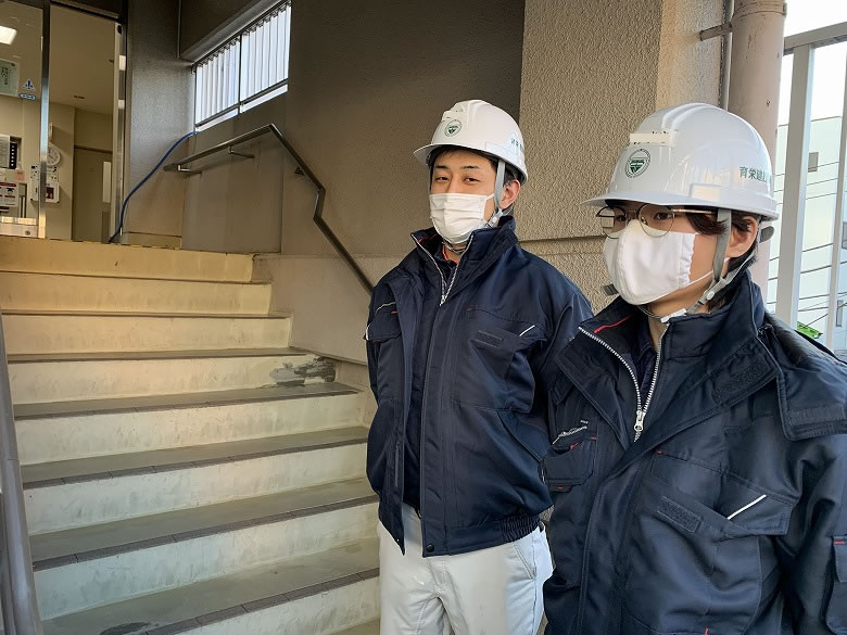 R3.2.4 千束社会教育館外階段床改修工事 着工！