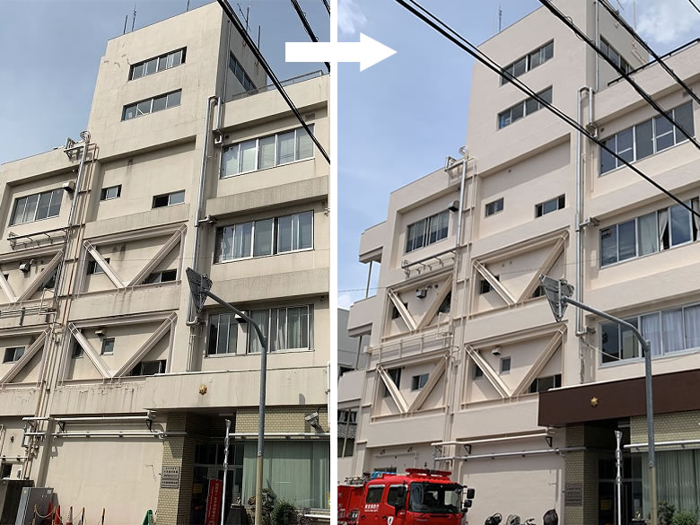 R3.7.6 日本堤消防署（２）外壁その他改修工事竣工いたしました！